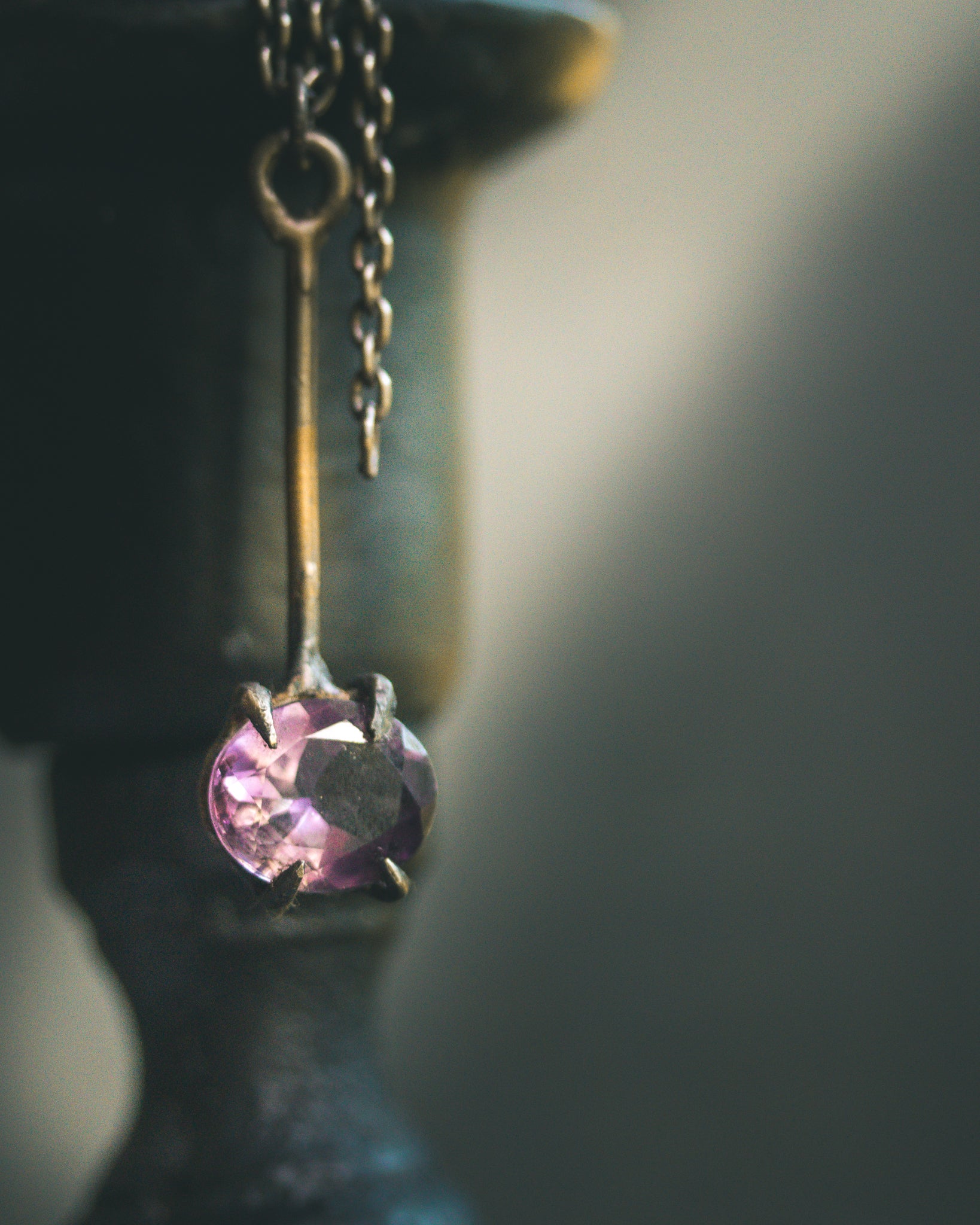 Divination Pendulum Necklace | Purple Amethyst | Sterling Silver Spiritual Charm | Talisman for Meditation & Ritual | Meteromance
