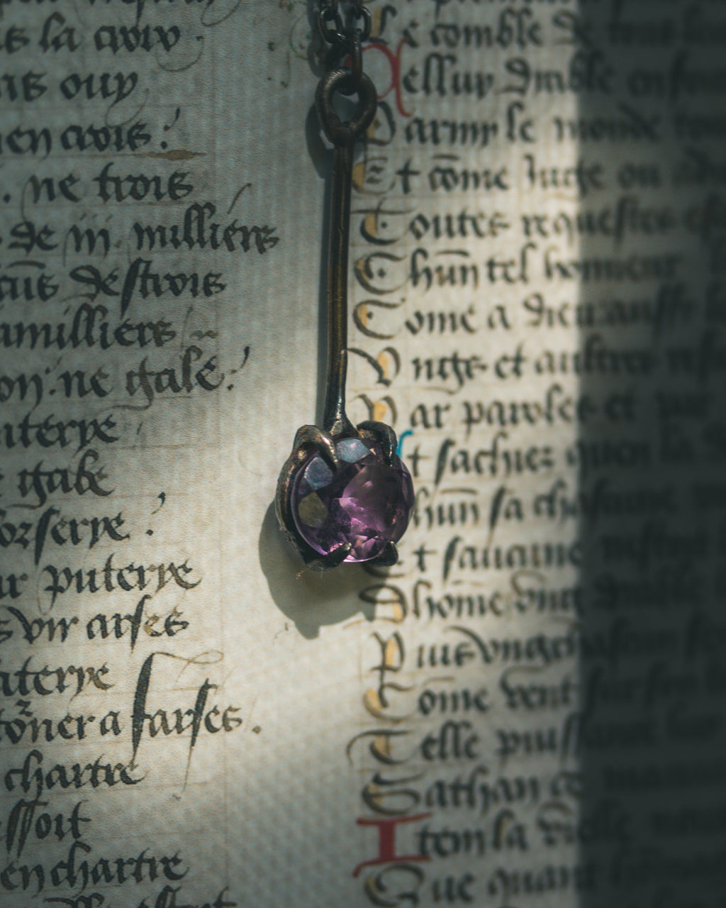 Divination Pendulum Necklace | Purple Amethyst | Sterling Silver Spiritual Charm | Talisman for Meditation & Ritual | Meteromance