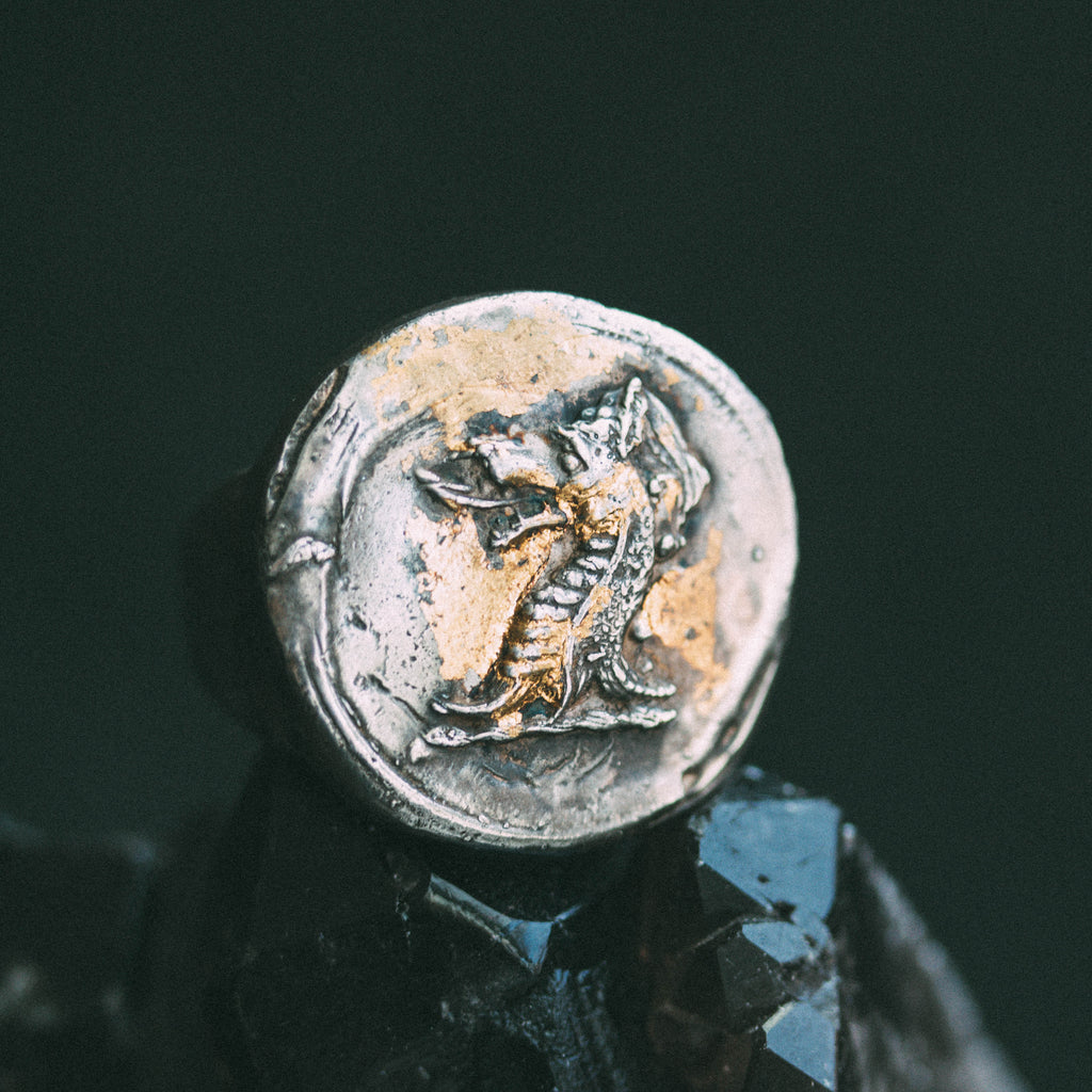 Dragon Round Signet Ring