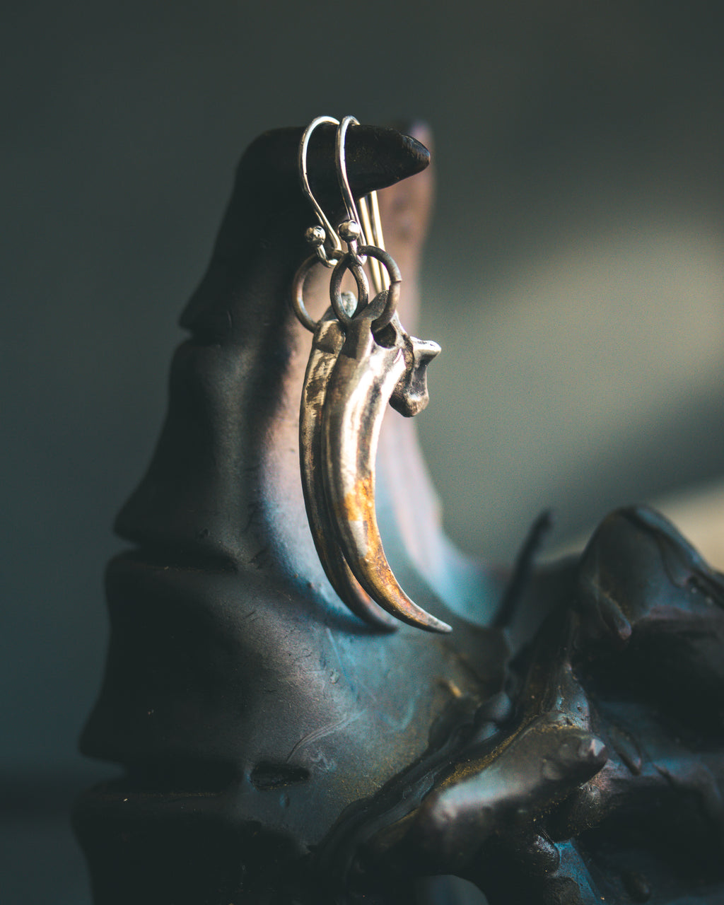 Raven Talon Earrings, Sterling Silver
