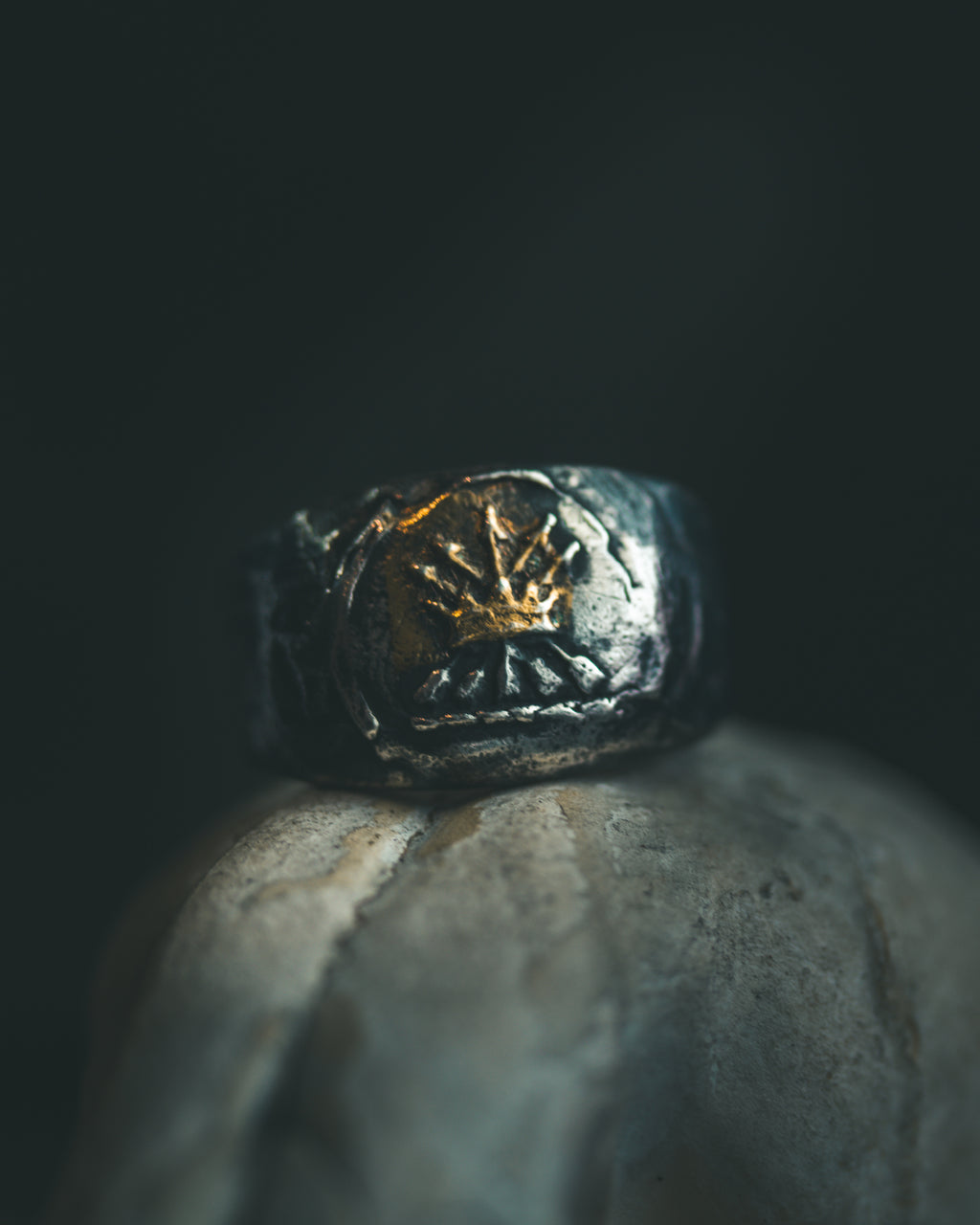 Crown & Arrows Signet Ring
