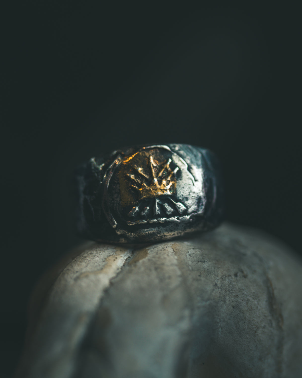 Crown & Arrows Signet Ring