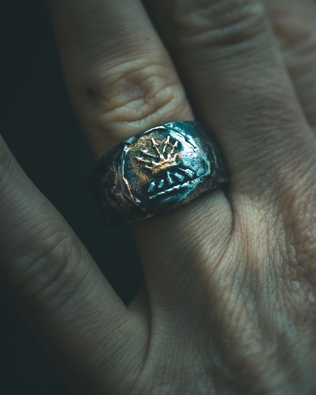 Crown & Arrows Signet Ring