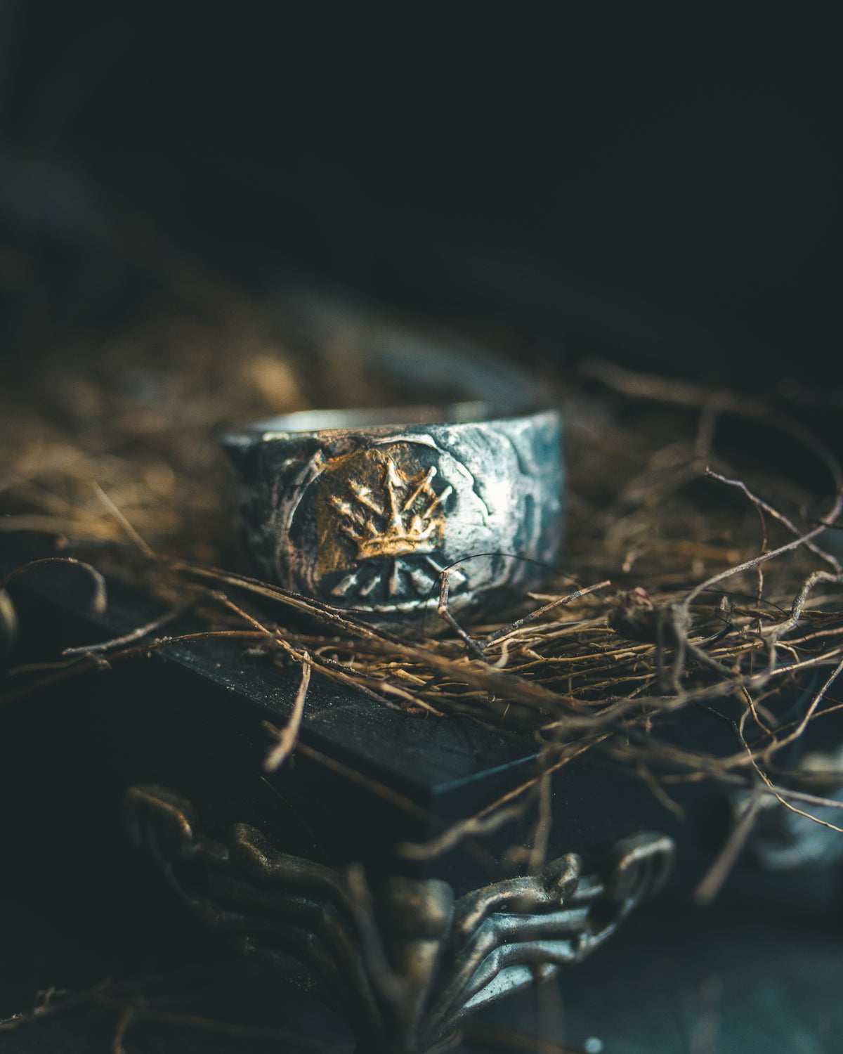 Crown & Arrows Signet Ring