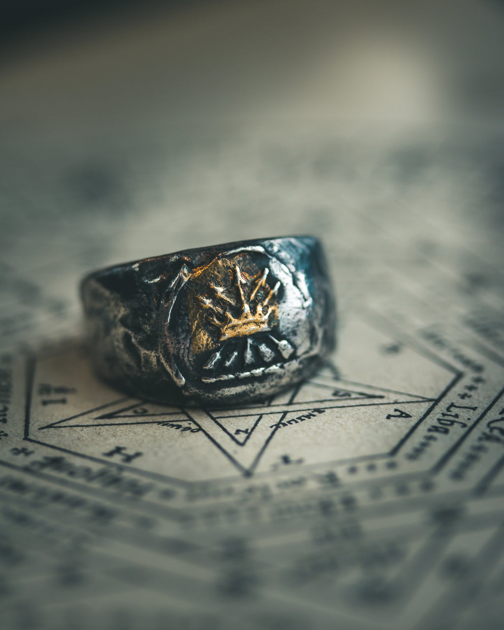 Crown & Arrows Signet Ring