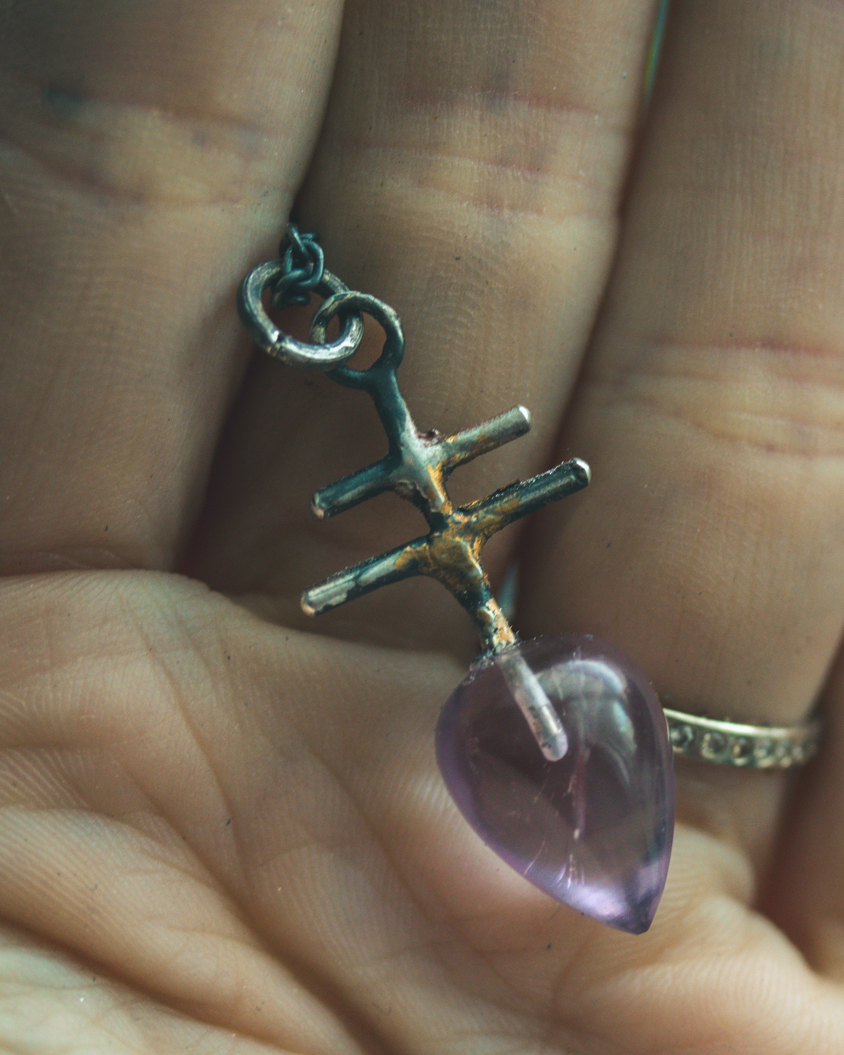 Silver & Gold Leviathan Cross Pendant with Amethyst: A Symbol of Alchemy, Power & Spiritual Divination