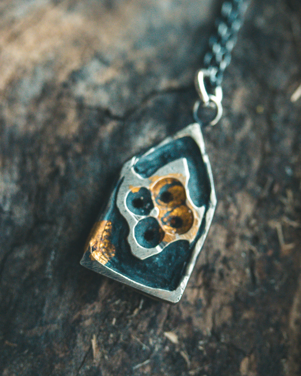 Divine Ruin Collection - Cathedral Fragment Pendant | Sterling Silver & 23.5K Gold | Hand-Carved Relic of Memory, Mystery & Sacred Decay