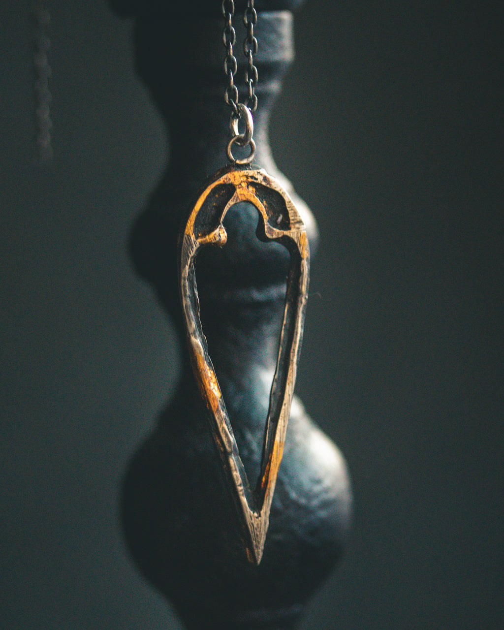 Divine Ruin Collection - Large Rose Window Fragment Pendant| 2.25” Sterling Silver & 23.5K Gold | Sacred Talisman of Light, Grief & Gothic Memory