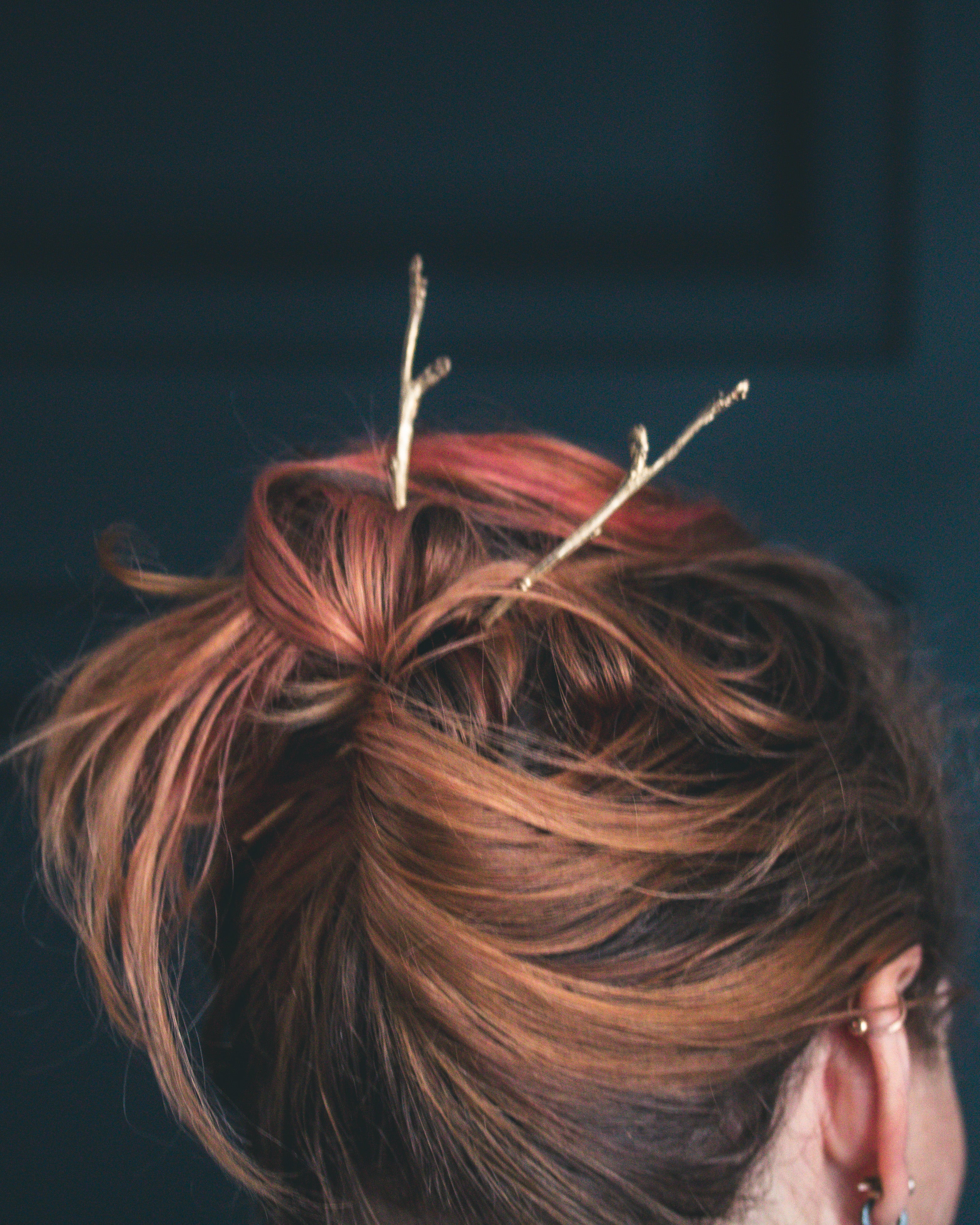 Apple Blossom Hair Pins – White Brass | Cast from a Winter Branch in Vermont