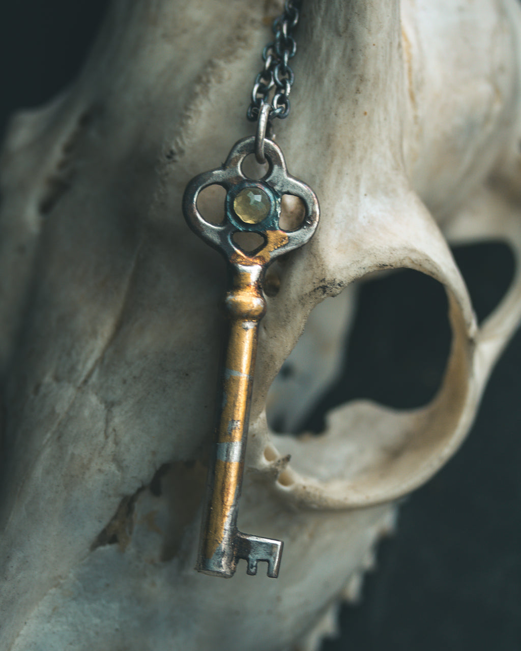 Hekate’s Crossroads Key with Peridot – Ready to Ship Talisman of Guidance, Transformation, and Inner Growth