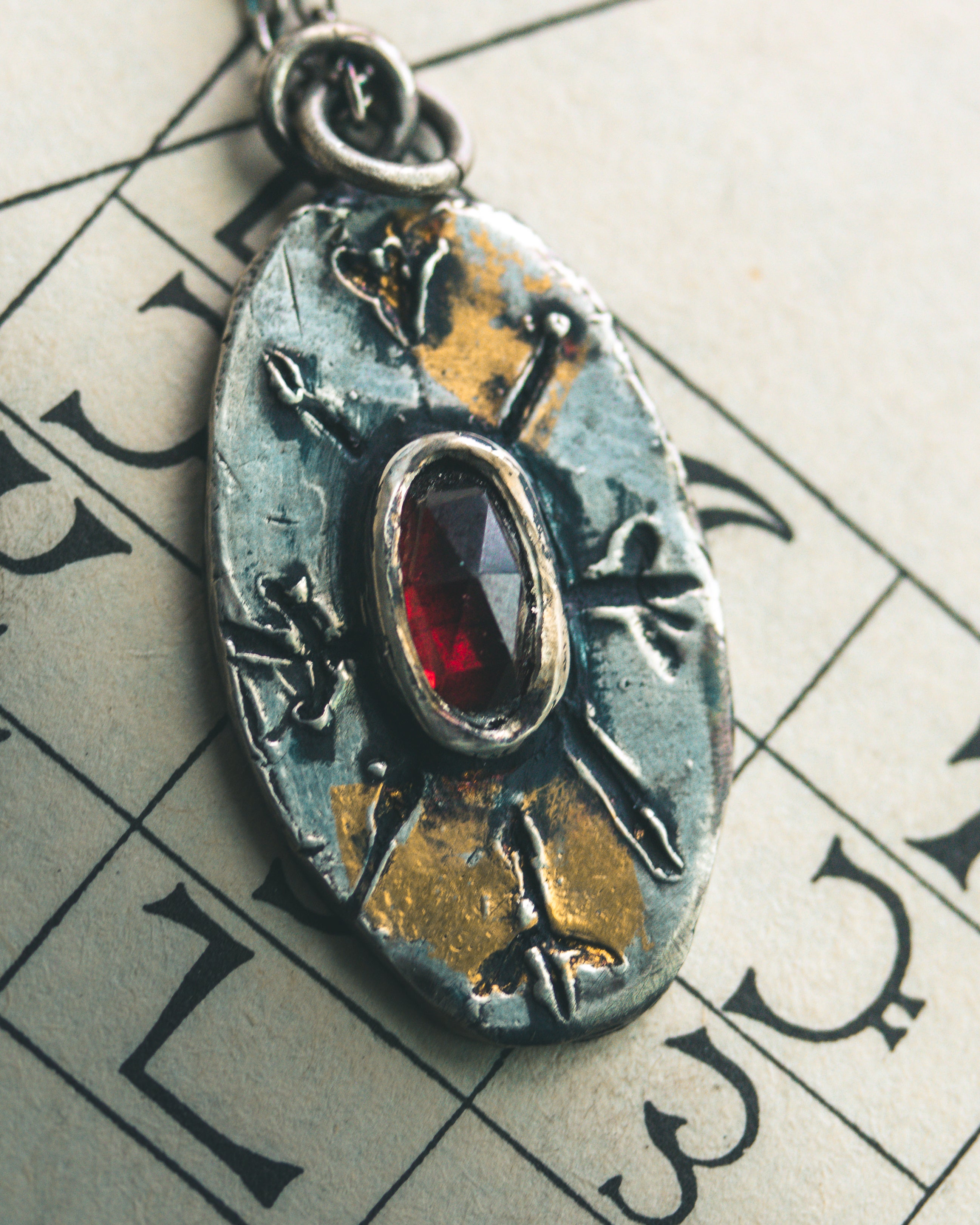 Nordic Talisman Rose-Cut Garnet Amulet: A Gateway to Ancestral Power and Warrior's Fire