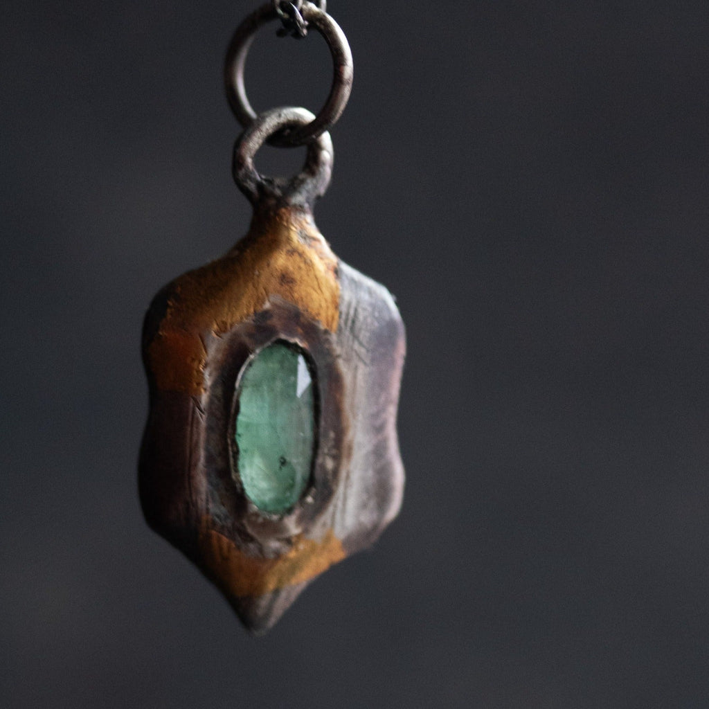 Beyond the vale Emerald limited edition oval long rose cut Amulets - Machinations