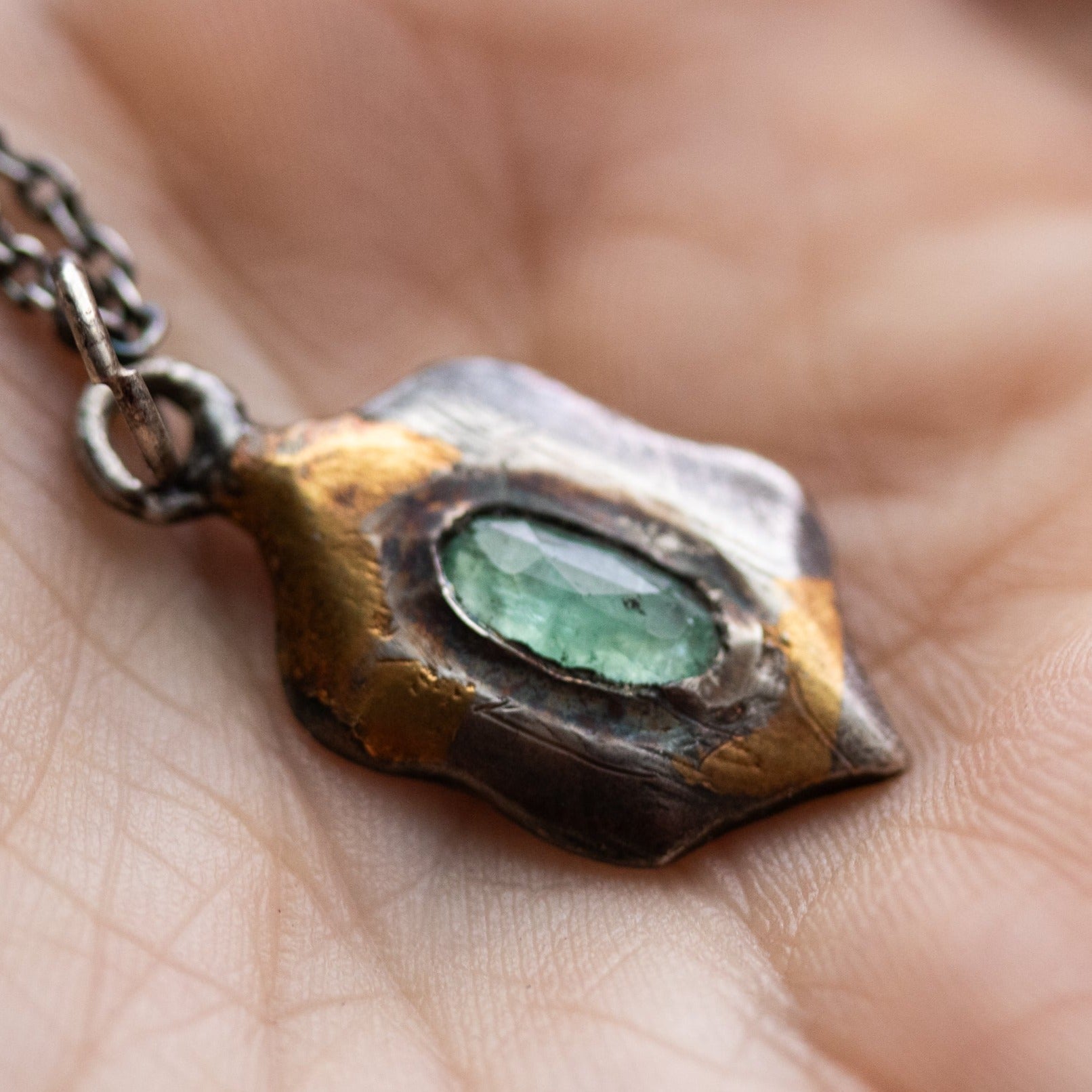 Beyond the vale Emerald limited edition oval long rose cut Amulets - Machinations