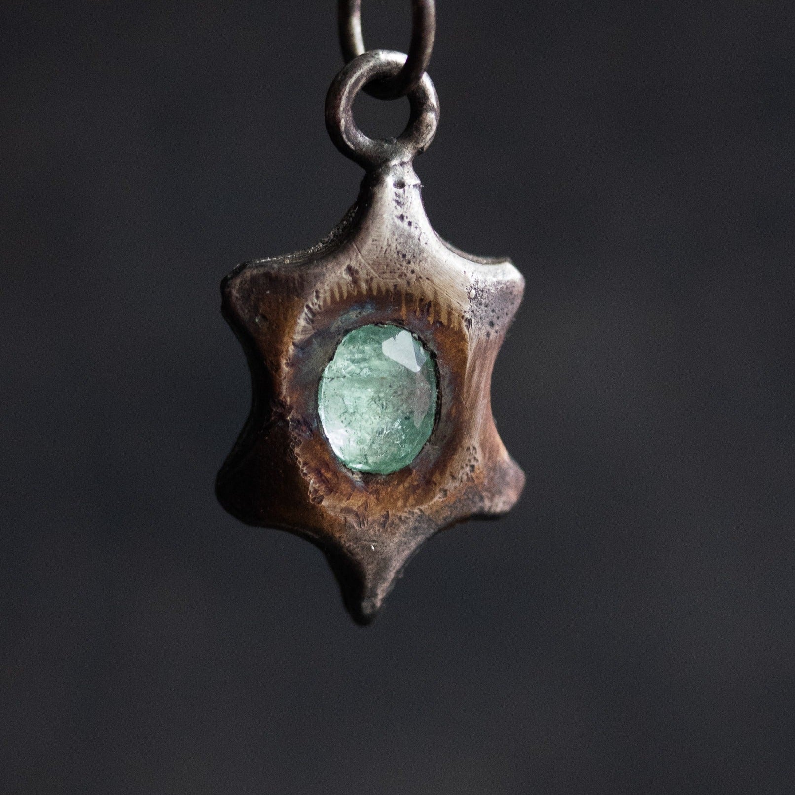 Beyond the vale Emerald limited edition oval rose cut Amulets - Machinations