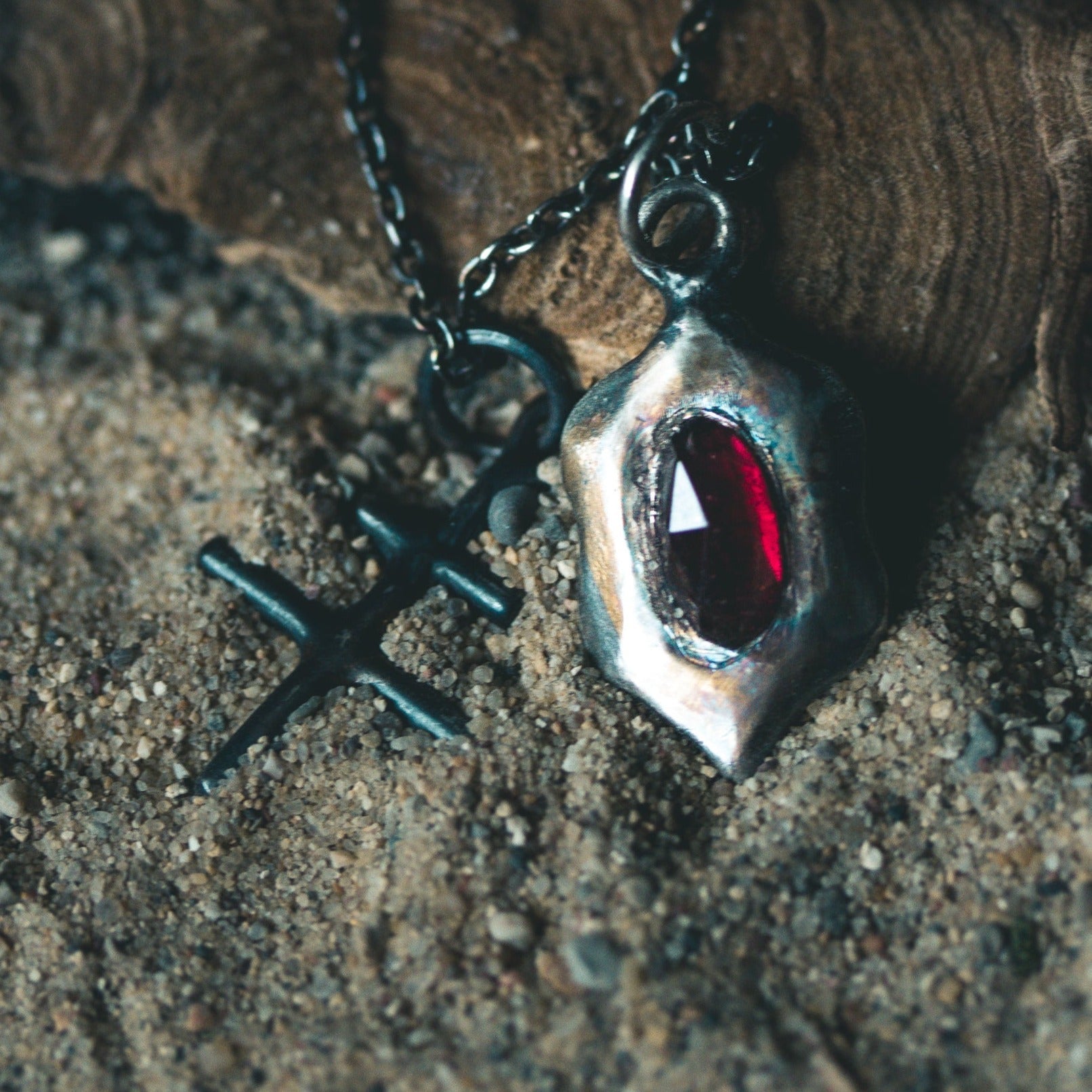 Beyond the vale Garnet limited edition oval rose cut Amulets - Machinations