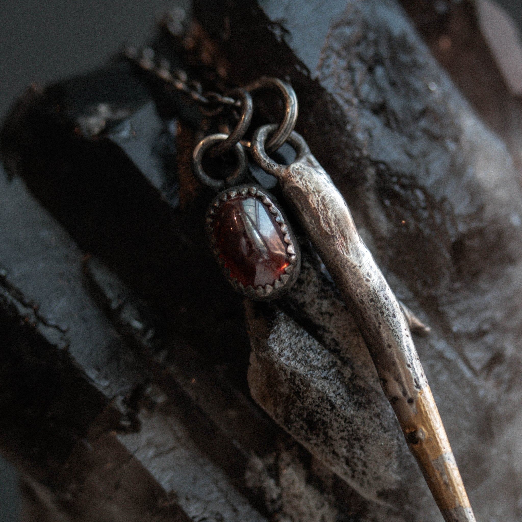 Cabochon Garnet Charm - Machinations