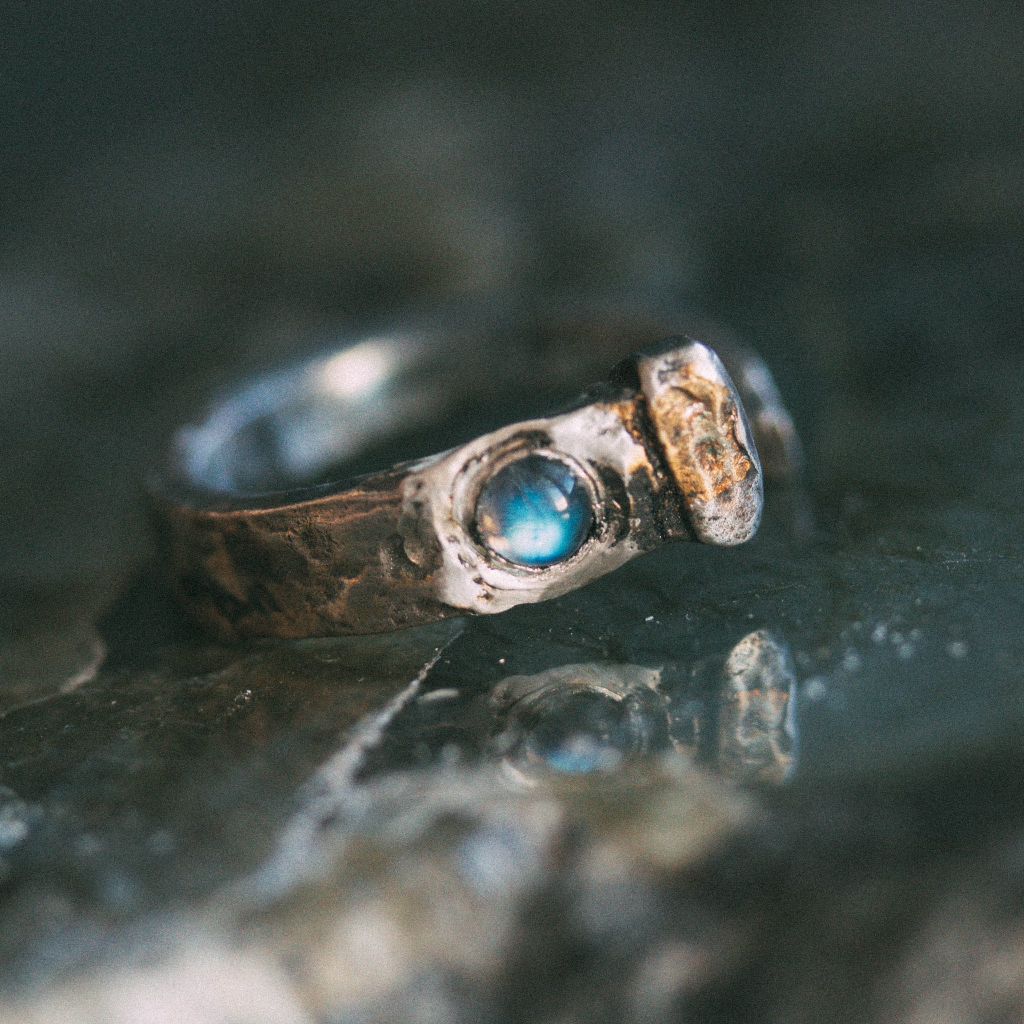 Coffin Nail Moonstone Ring - Machinations