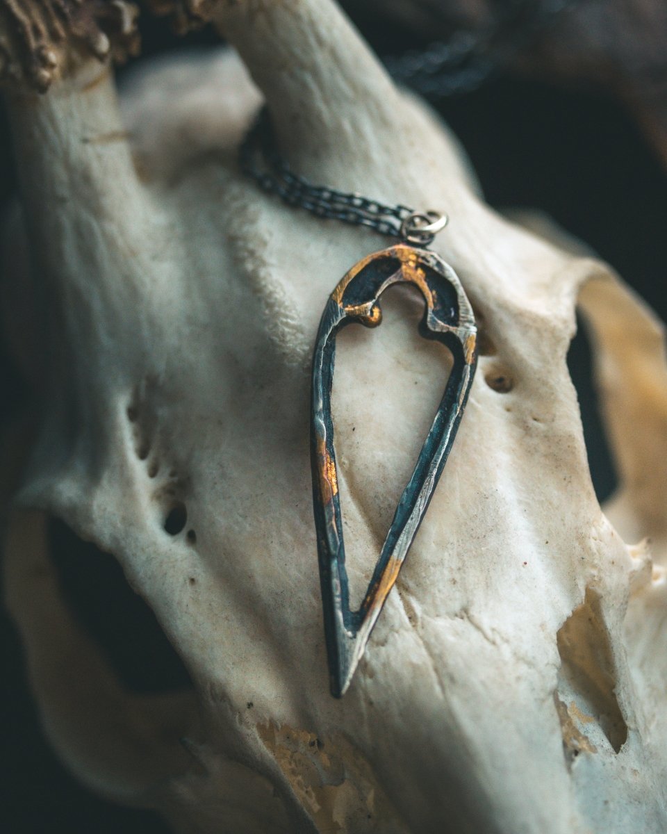 Divine Ruin Collection - Large Rose Window Fragment Pendant| 2.25” Sterling Silver & 23.5K Gold | Sacred Talisman of Light, Grief & Gothic Memory - Machinations