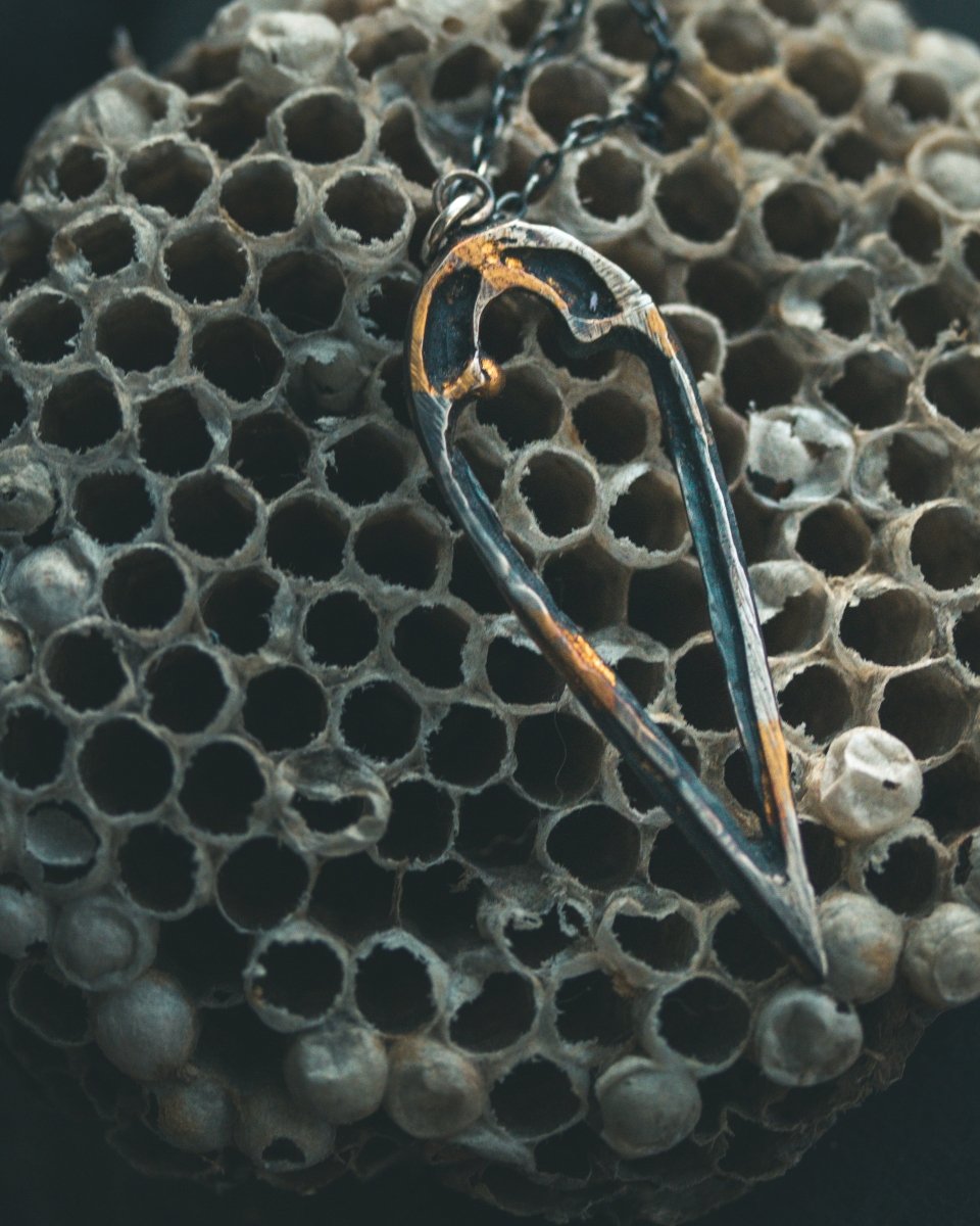 Divine Ruin Collection - Large Rose Window Fragment Pendant| 2.25” Sterling Silver & 23.5K Gold | Sacred Talisman of Light, Grief & Gothic Memory - Machinations