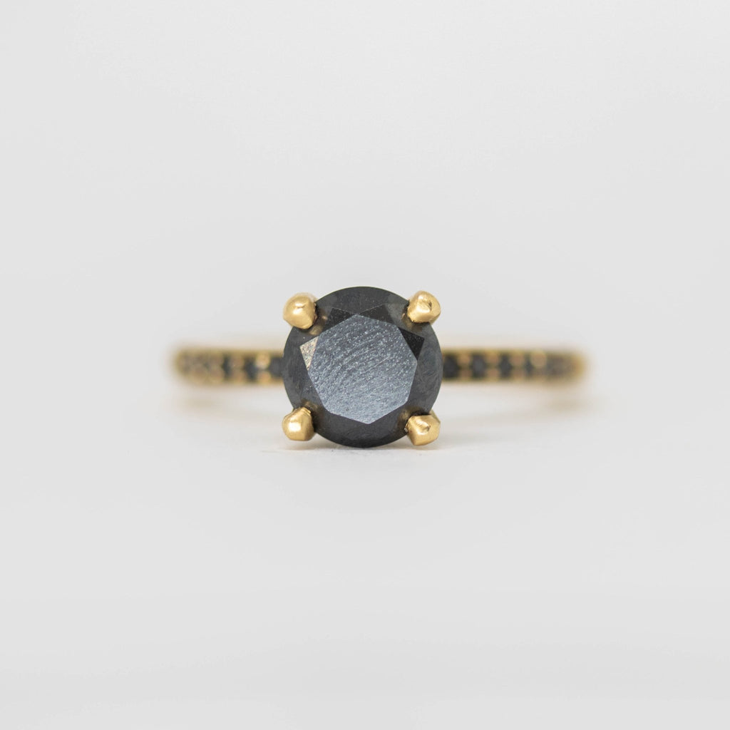 Freya, 1 carat Black Diamond Engagement Ring - Machinations