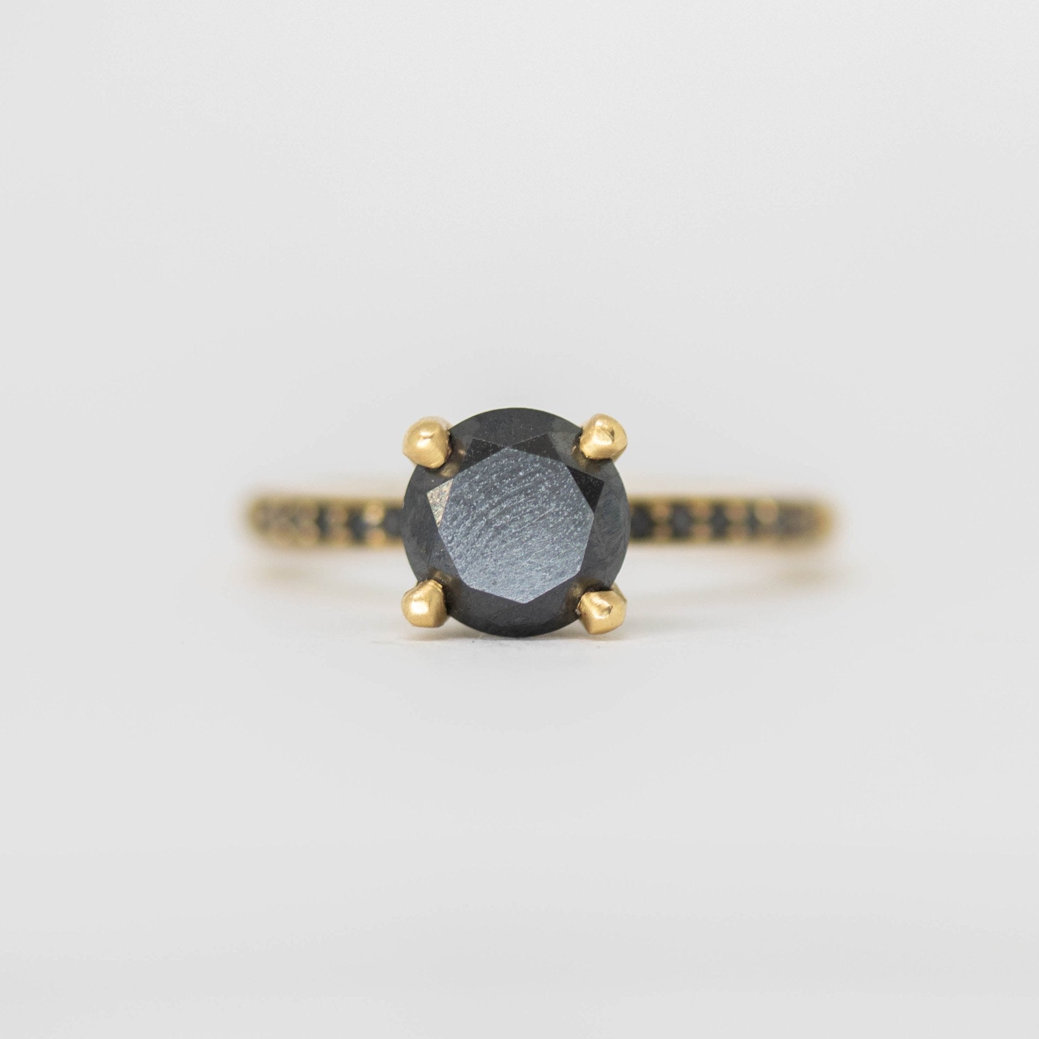 Freya, 1 carat Black Diamond Engagement Ring - Machinations