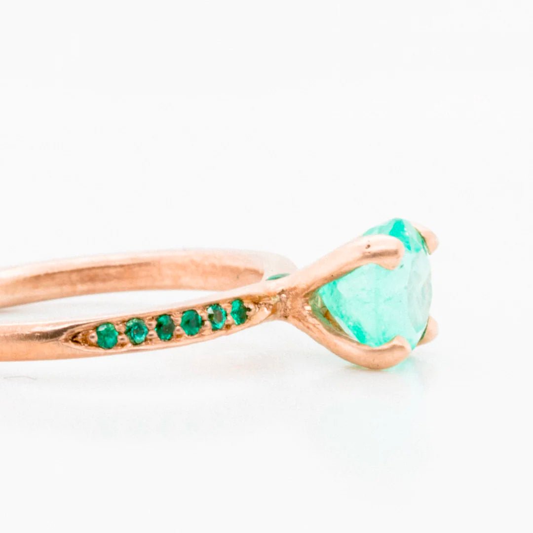 Freya, 1.45 CARAT EMERALD ENGAGEMENT RING, 18K champagne - Machinations