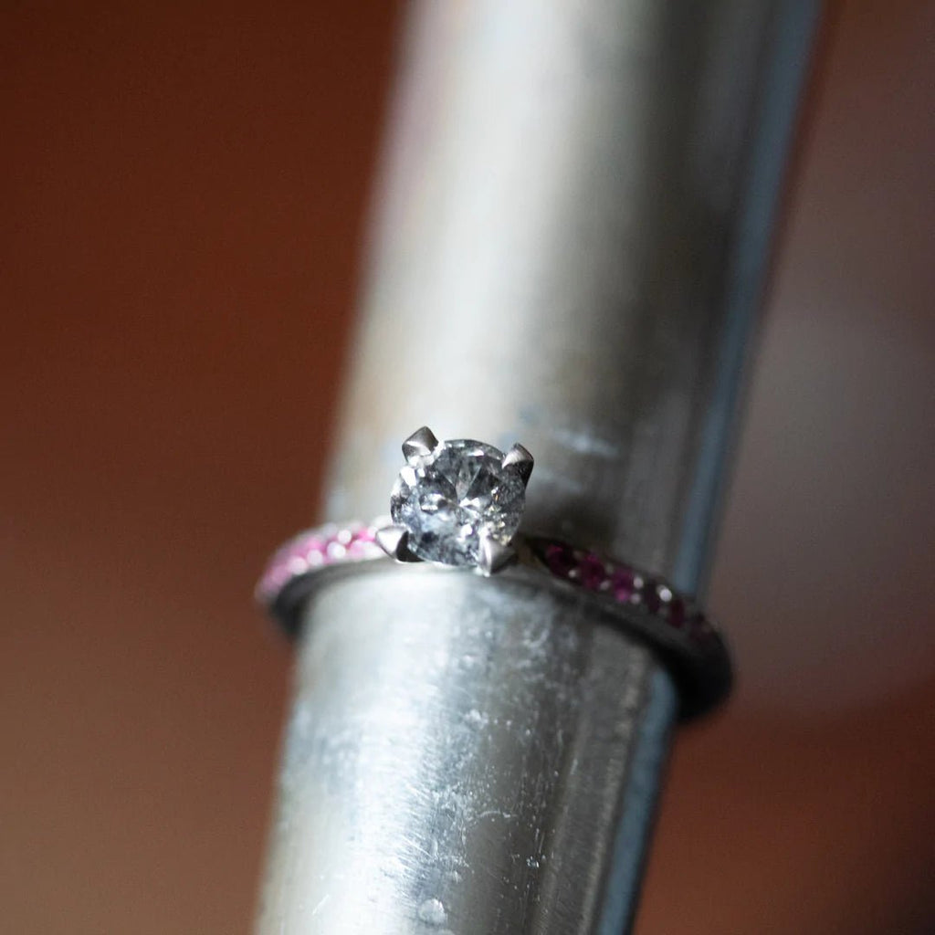 Freya Engagement Ring - .75 CARAT SALT & PEPPER ENGAGEMENT RING 18K GERY GOLD - Machinations