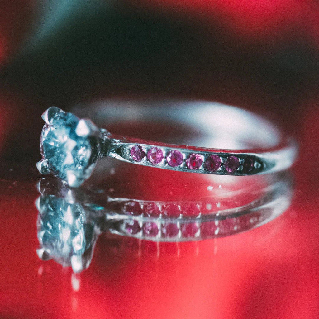 Freya Engagement Ring - .75 CARAT SALT & PEPPER ENGAGEMENT RING 18K GERY GOLD - Machinations