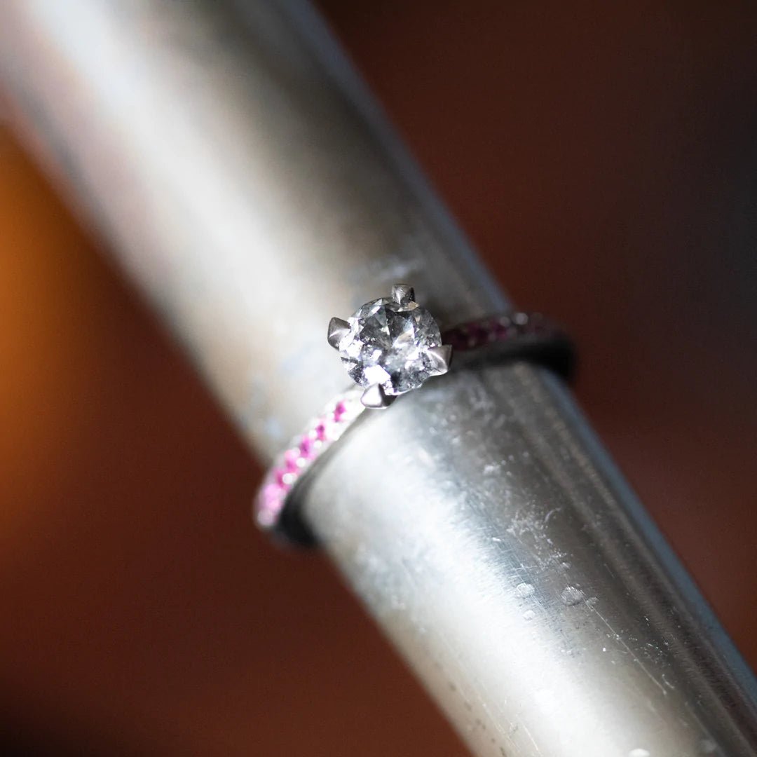 Freya Engagement Ring - .75 CARAT SALT & PEPPER ENGAGEMENT RING 18K GERY GOLD - Machinations
