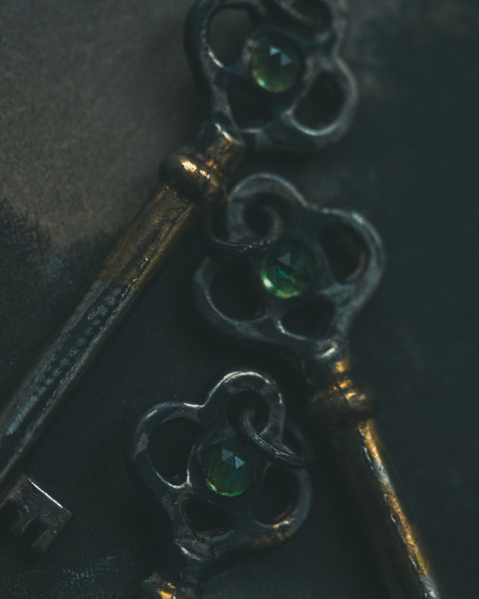 Hekate's Crossroads Key with Tsavorite Garnet – A One of a Kind Talisman of Rare Power, Transformation, and the Liminal Threshold - Machinations