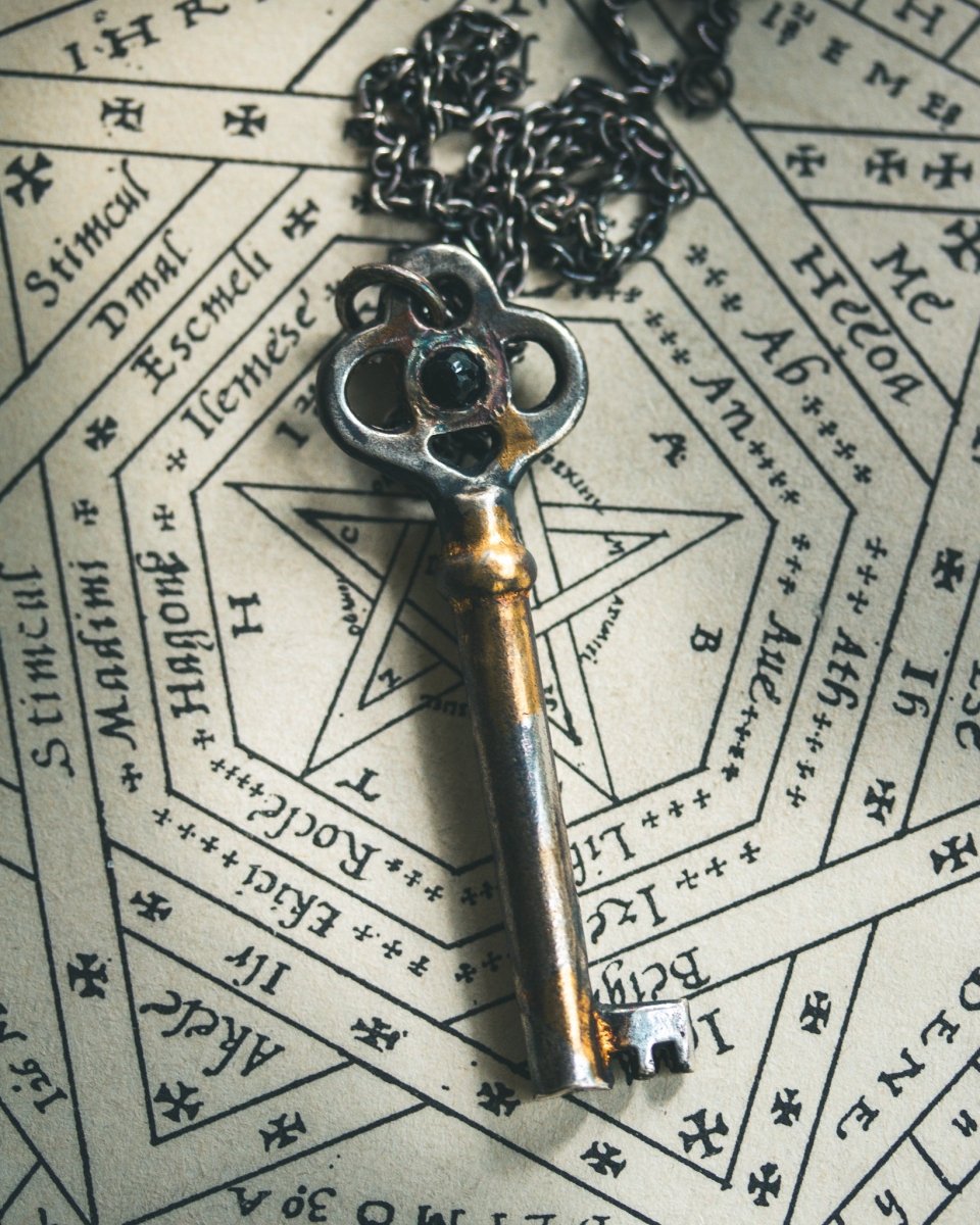 Hekate's Key Pendant with Black Spinel – A Talisman of Protection, Shadow Work, and Inner Power - Machinations