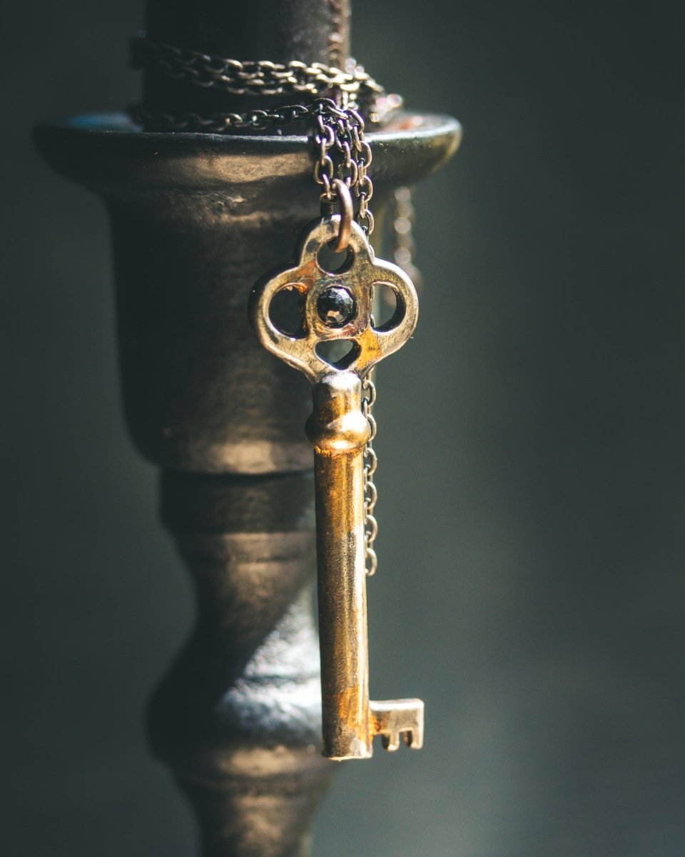 Hekate's Key Pendant with Black Spinel – A Talisman of Protection, Shadow Work, and Inner Power - Machinations