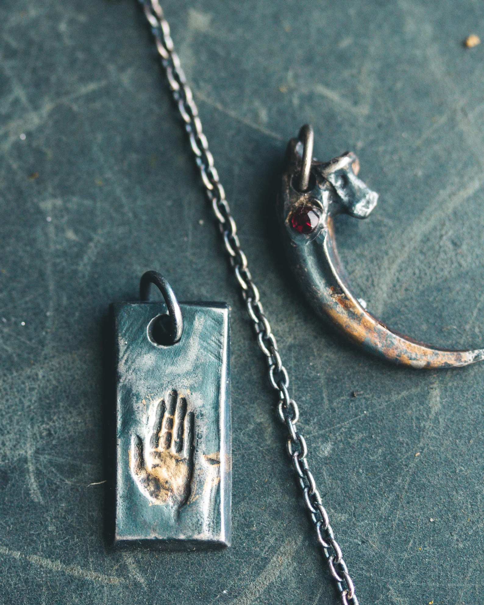 Custom Blackened Sterling Silver Chain 2.1 mm – Hand-Finished with 6mm Spring Clasp