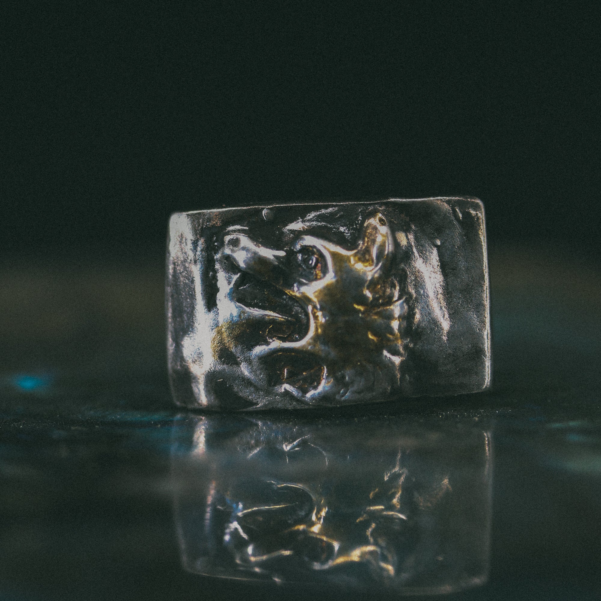 Illuminated Fenrir Wolf Signet Ring - Machinations