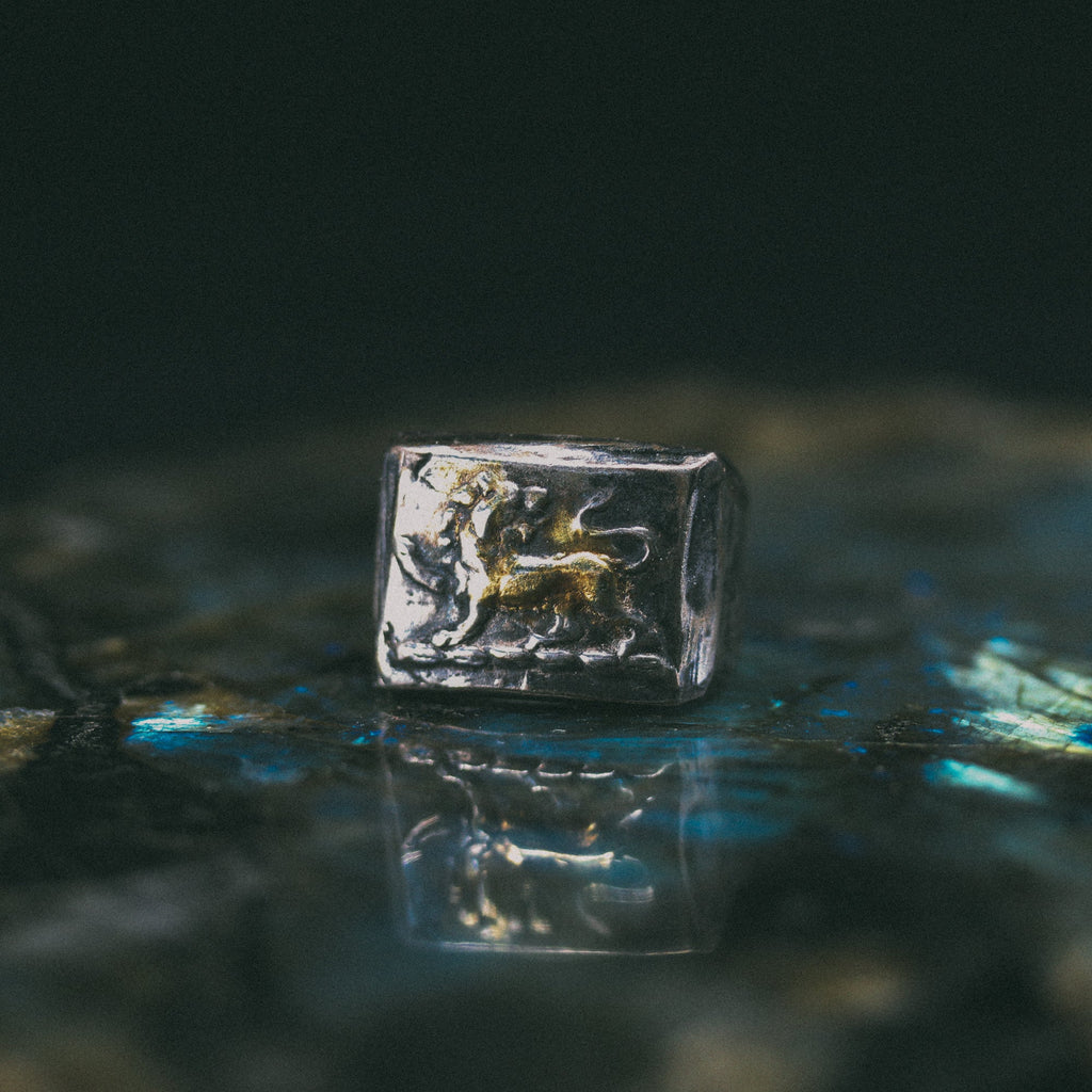 Illuminated Lion Heart Signet Ring - Machinations
