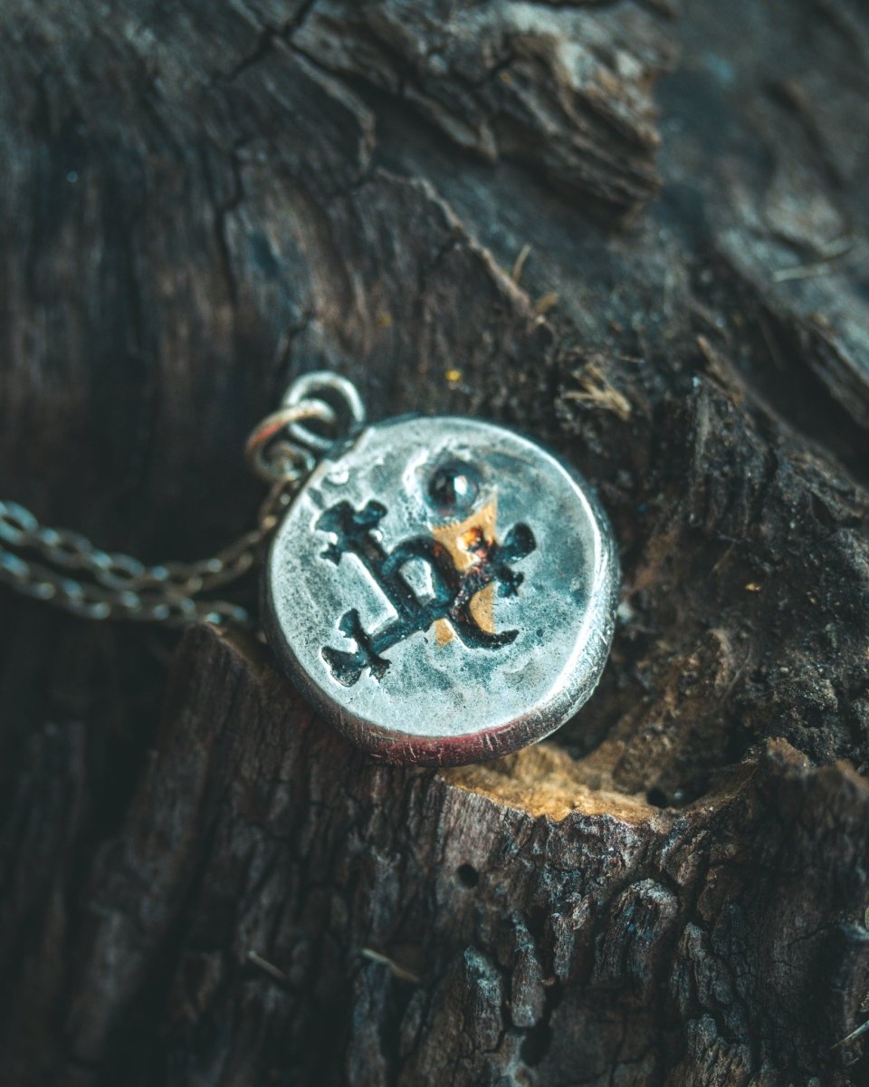 Lilith Symbol Charm — Sterling Silver & Black Diamond - Machinations