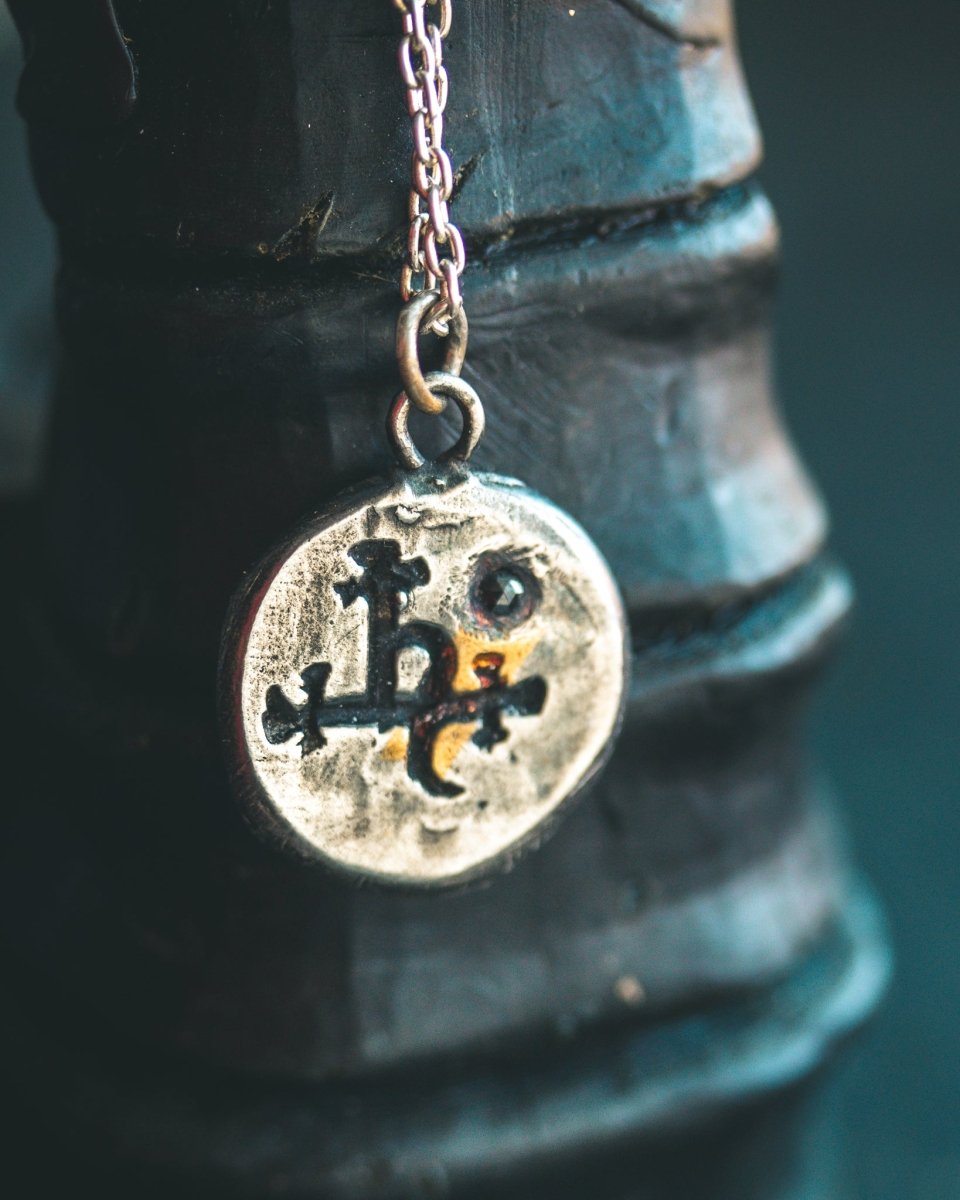 Lilith Symbol Charm — Sterling Silver & Black Diamond - Machinations
