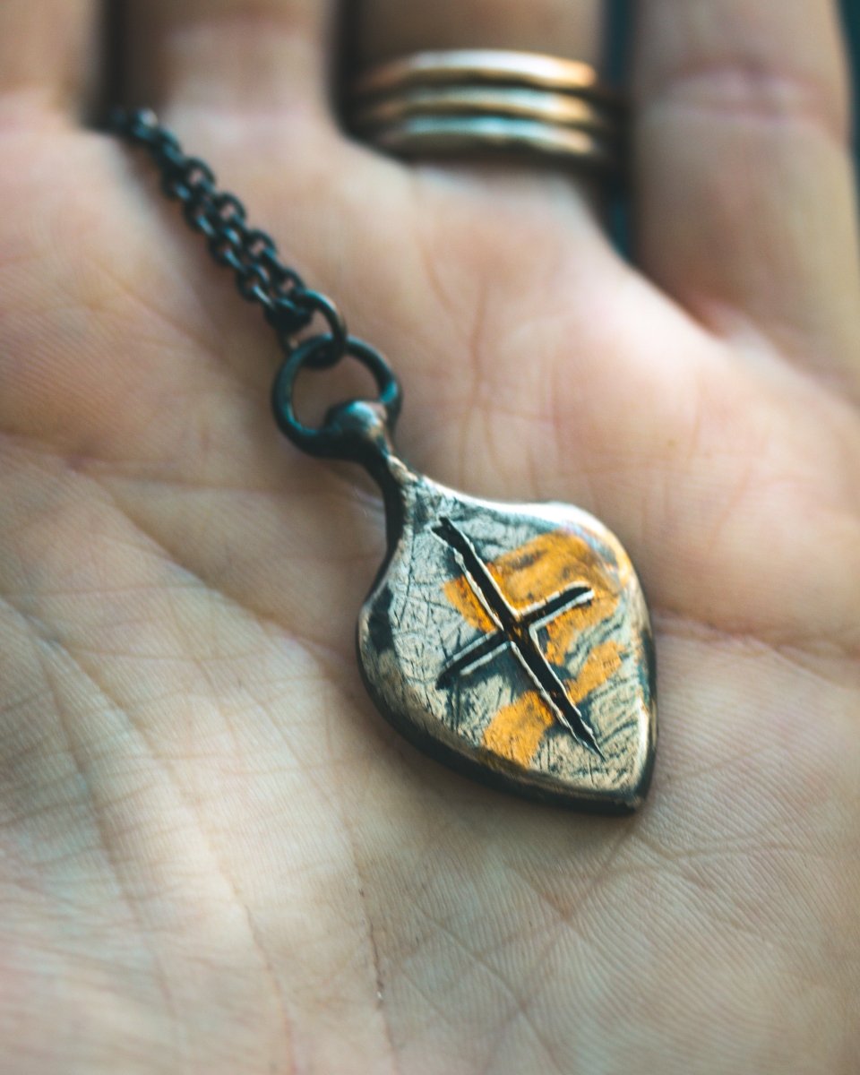 Limited Edition Knight’s Cross Amulet: Handcrafted in Sterling Silver with 23.5K Gold Accents - Machinations