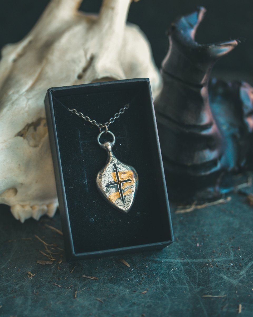 Limited Edition Knight’s Cross Amulet: Handcrafted in Sterling Silver with 23.5K Gold Accents - Machinations