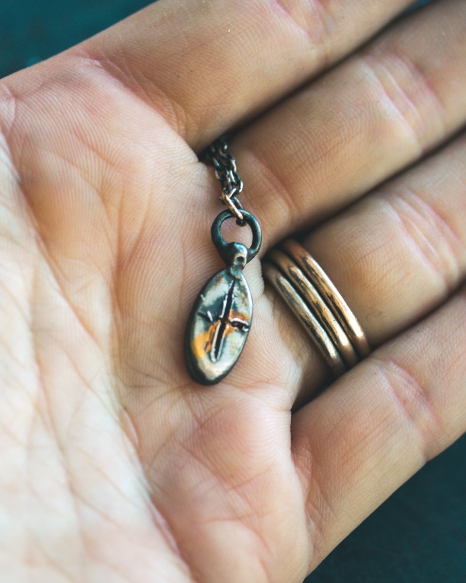 Limited Edition Knight’s Cross Amulet: Handcrafted in Sterling Silver with 23.5K Gold Accents - Machinations