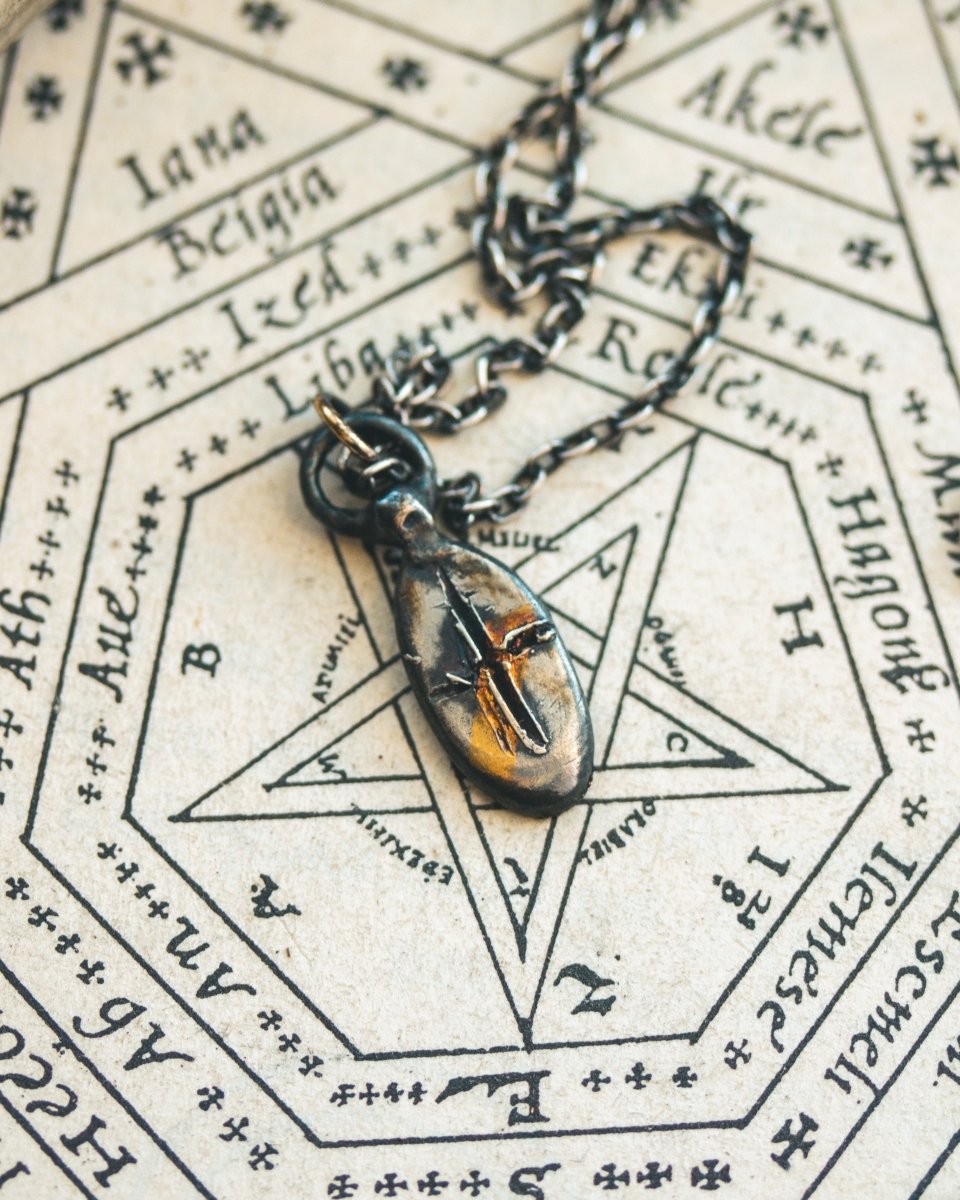 Limited Edition Knight’s Cross Amulet: Handcrafted in Sterling Silver with 23.5K Gold Accents - Machinations