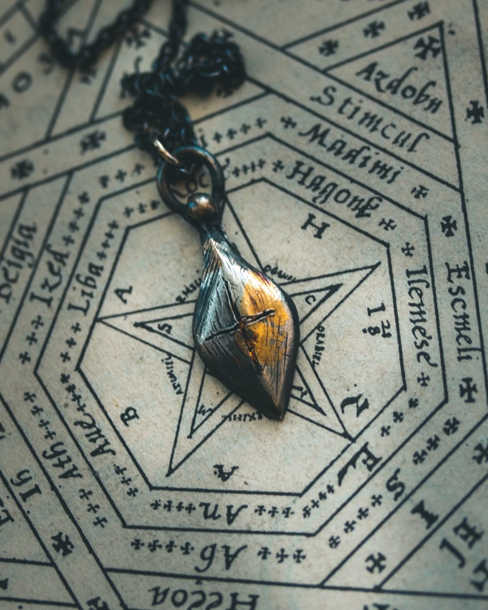 Limited Edition Knight’s Cross Amulet: Handcrafted in Sterling Silver with 23.5K Gold Accents - Machinations