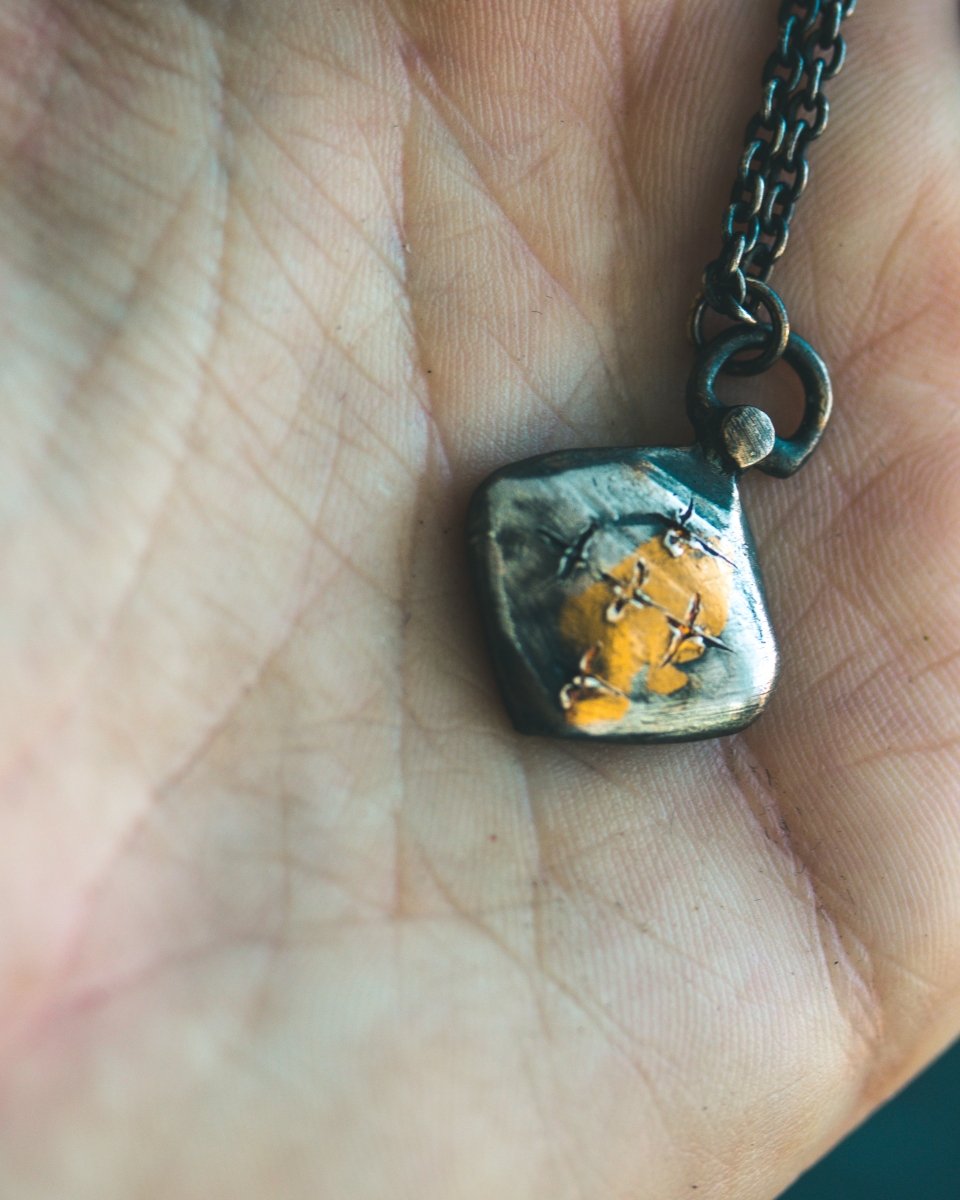 Limited Edition Pilgrim’s Cross Amulet: Handcrafted in Sterling Silver with 23.5K Gold Accents - Machinations