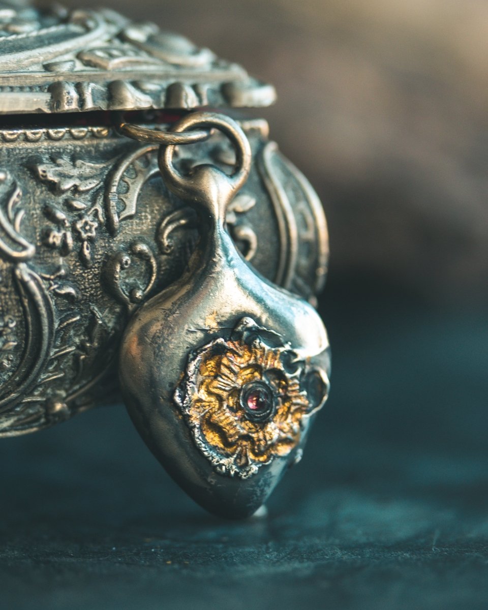 Limited Edition Rose of Death Tarot Amulet with Almandine Garnet - Machinations