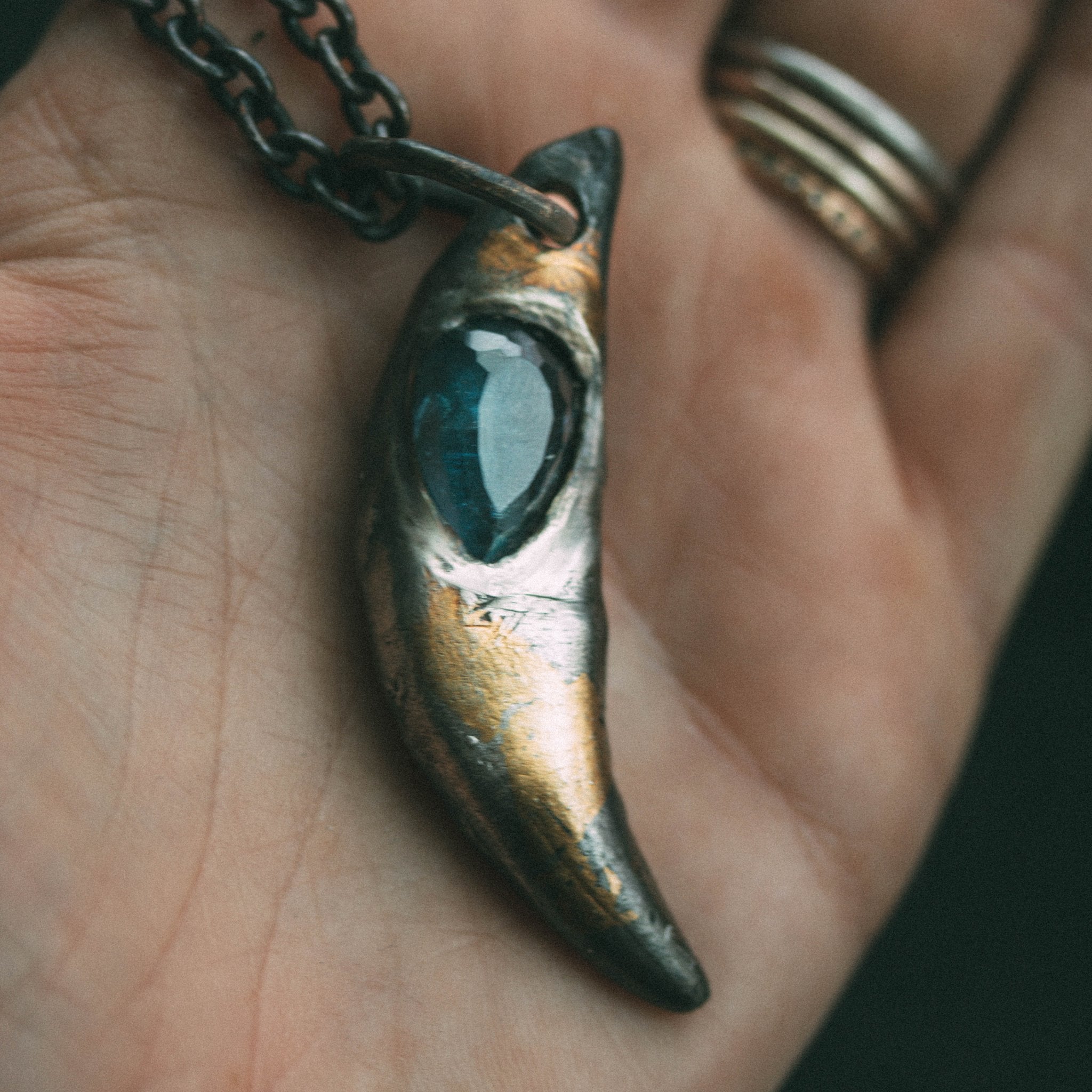 Lupus Spiritus Fang with Rare Indicolite Tourmaline - Machinations