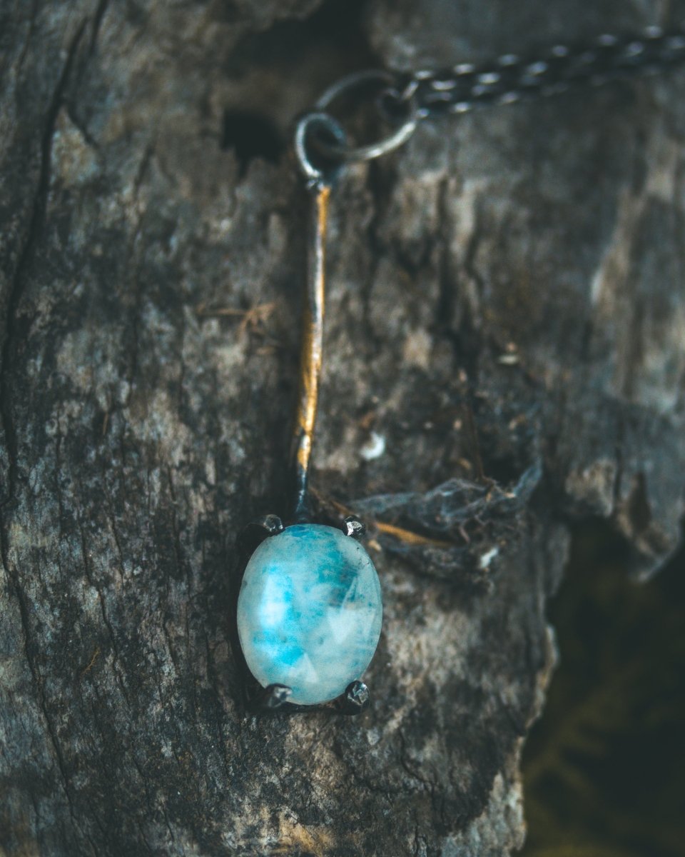 Meteromance Moonstone Charm | Sterling Silver | Dual - Purpose Divination Pendulum & Pendant - Machinations