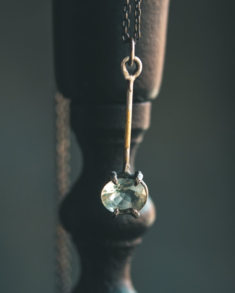 Meteromance Prasiolite Charm | Sterling Silver | Dual - Purpose Divination Pendulum & Pendant - Machinations