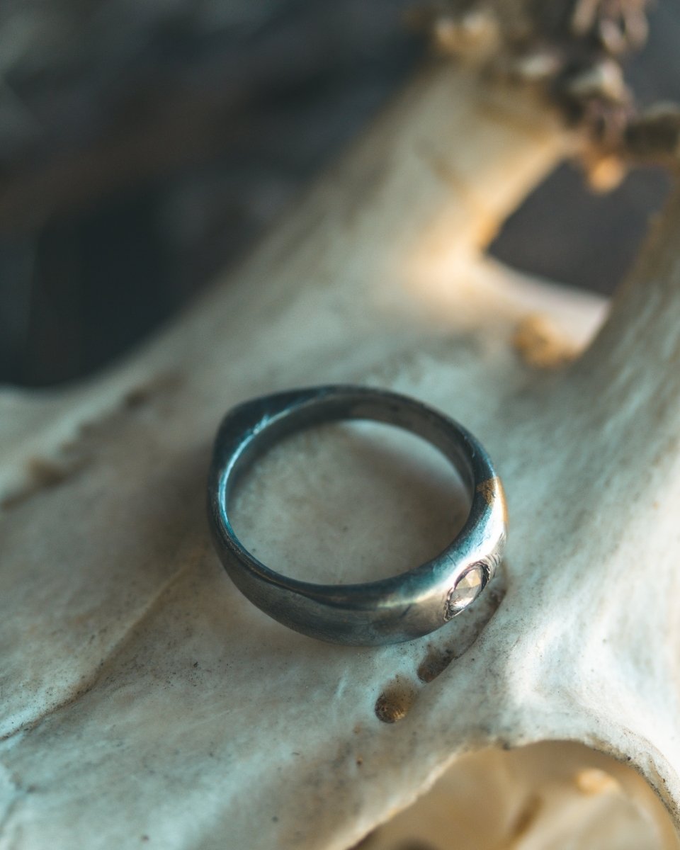 Mixed metals STIRRUP RING diamond limited edition - Machinations