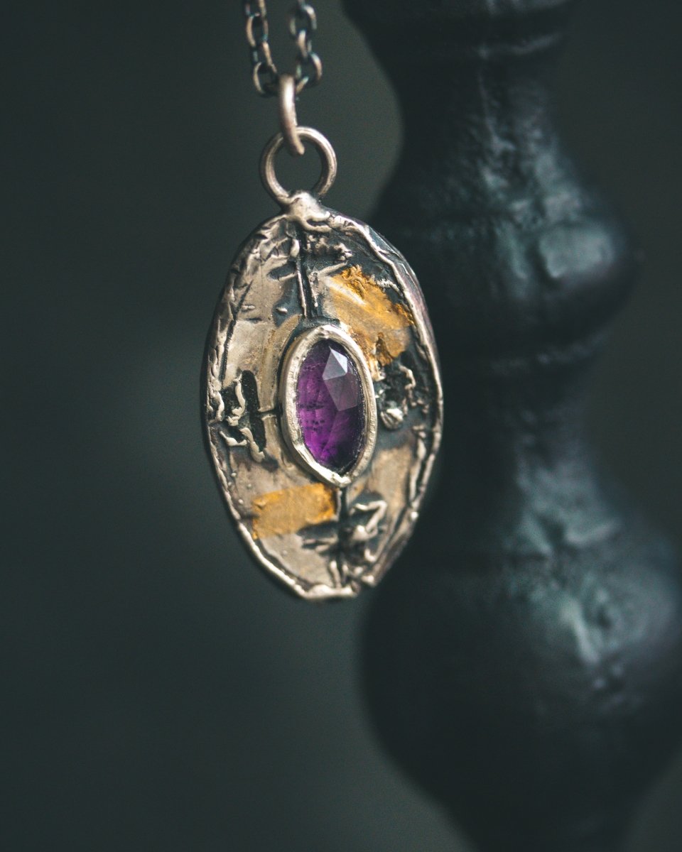 Nordic Talisman Rose - Cut Amethyst Amulet: A Gateway to Ancestral Wisdom and Divine Protection - Machinations