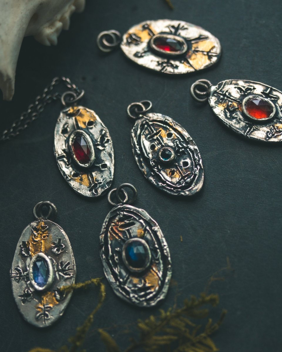 Nordic Talisman Rose - Cut Garnet Amulet: A Gateway to Ancestral Power and Warrior's Fire - Machinations